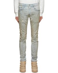 Purple Distressed Bleached Skinny Jeans - Gray