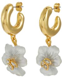 Alexis - Pansy Lucite Petite Hoop Earring - Lyst