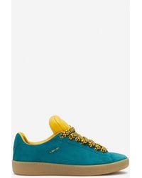 Lanvin - X Future Hyper Curb Sneakers In Leather And Suede - Lyst