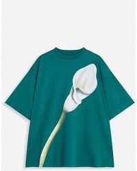 Lanvin - Oversized T-shirt With Calla Lily Print - Lyst