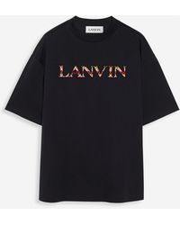 Lanvin - Oversized Embroidered Curb T-shirt - Lyst