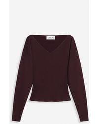 Lanvin - Wide-neck Sweater With Raglan Sleeves - Lyst