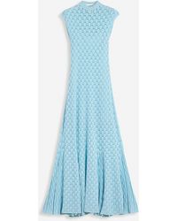 Lanvin - Long Dress In Lace Effect Knit - Lyst