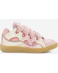 Lanvin - Curb Sneakers In Metallic Leather - Lyst