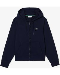 Lacoste - Sudadera con cremallera y capucha, logo bordado - Lyst