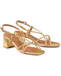 La Redoute - Sandalias de piel con tiras cruzadas y tacón, Signatures - Lyst