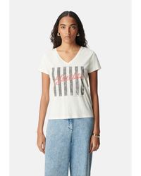 IKKS - Camiseta estampada con cuello de pico y manga corta - Lyst