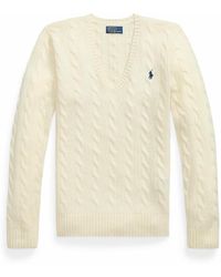 Ralph Lauren - Jersey de lana y cachemira con cuello en V, KIMBERLY - Lyst