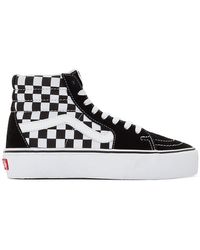 Zapatillas rojas con plataforma SK8-Hi Vans de Lona de color Negro | Lyst