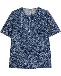 La Redoute - Blusa con cuello redondo y estampado de flores, manga 3/4 - Lyst