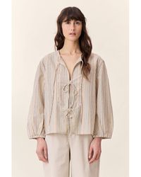 Leon & Harper - Blusa de rayas, manga larga, con lazos, CARSA - Lyst