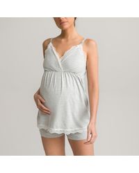La Redoute - Pijama con short de maternidad, tirantes finos, punto jaspeado - Lyst