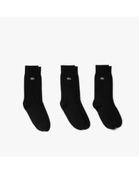 Lacoste - Lote de 3 pares de calcetines de algodón lisos - Lyst