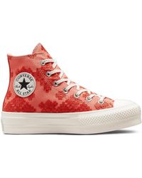 Zapatillas negras con corazón y plataforma Chuck Taylor Lift Converse de  Caucho de color Negro | Lyst