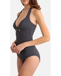 La Redoute Bañador con escote en forma de triángulos - Gris