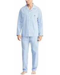 Polo Ralph Lauren - Pijama largo de popelín con estampado vichy - Lyst