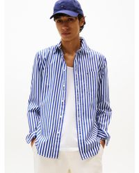 Tommy Hilfiger - Camisa flex de popelín a rayas - Lyst