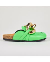 JW Anderson Chain Loafer Flats - Green