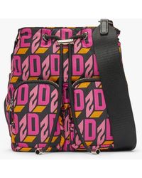 DSquared² D2 Monogram Mini Pink Printed Bucket Bag