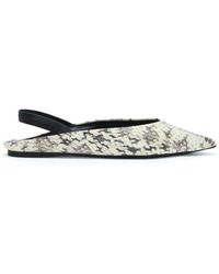 Michael Kors Eliza Natural Reptile Leather Sling Back Flats - Multicolour