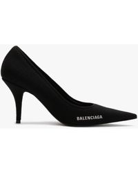 Balenciaga Knife Black Knitted Court Shoes