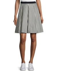 Moncler Striped Pleated A-line Skirt - Blue