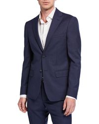 DKNY Men's Slim-fit Pinstripe Wool Suit - Blue