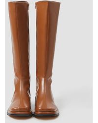 Lattelier Side Zipped Knee Boots - Brown