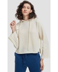 Lattelier Knit Waisted 100% Cashmere Hoodie - White