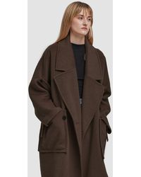 Lattelier Oversized 100% Wool Coat - Brown