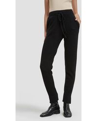 Lattelier Drawstring Tapered Cashmere Trousers - Black