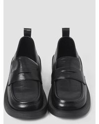 Lattelier Classic Round Toe Loafers - Black
