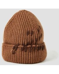 Lattelier Crafted Color Yarn Rib-knit Hat - Brown