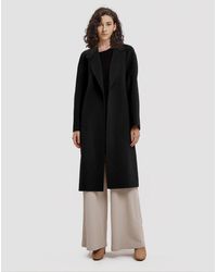 Lattelier Belted Long Cashmere Coat - Black