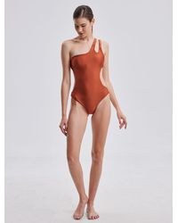 Lattelier Rare-clasp Silk Swimsuit - Multicolour