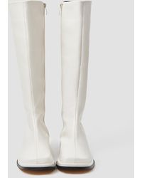 Lattelier Side Zipped Knee Boots - White
