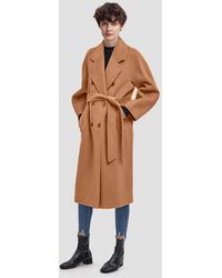 Lattelier Double-breasted Straight Wool Coat - White