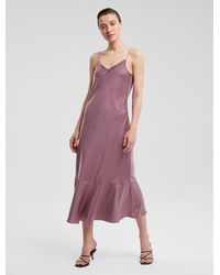 Lattelier Slip Cami Midi Dress - Purple