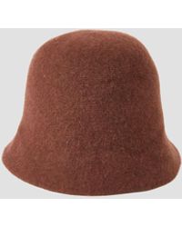 Lattelier 100% Wool Structured Bucket Hat - Brown