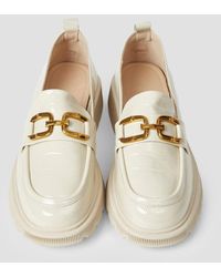 Lattelier Croc-effect Leather Platform Loafers - White