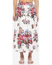 Dolce & Gabbana - Long Skirt With A Floral Print - Lyst