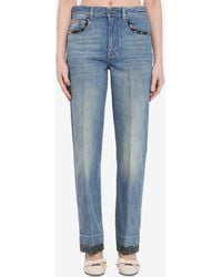 Valentino Garavani - Floral Print Jeans - Lyst