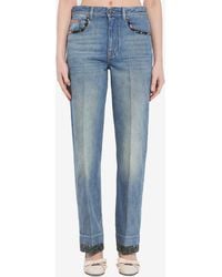 Valentino Garavani - Jeans Con Stampe Floreali - Lyst