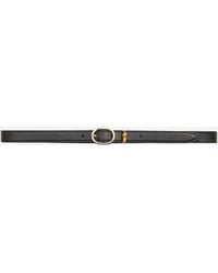 Gucci - Skinny Belt With Oval Buckle - Lyst