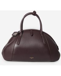 Alaïa - Burgundy Top Handle Leather Bag - Lyst