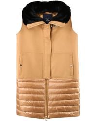 Fay Quilted Vest Camel - Natural