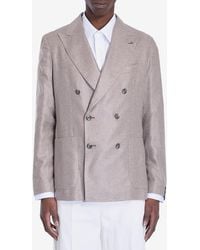 Tagliatore - Doublebreasted Silk Jacket - Lyst