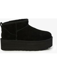 UGG - Classic Ultra Mini Platform Suede Classic Boots - Lyst