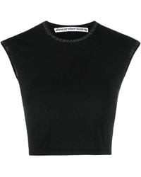 Alexander Wang - Crop Top With Crystals - Lyst