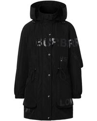 Burberry Parka in taffetà Horseferry - Nero
